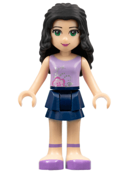 Friends Emma - Dark Blue Layered Skirt, Lavender Top