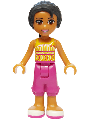 Friends Joanna - Magenta Cropped Trousers, Orange Top