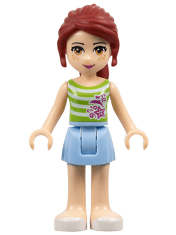 Friends Mia - Bright Light Blue Skirt, Green Top with White Stripes