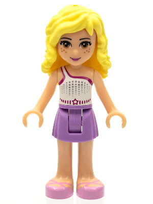 Friends Naya - Medium Lavender Skirt, White Top with Star Belt