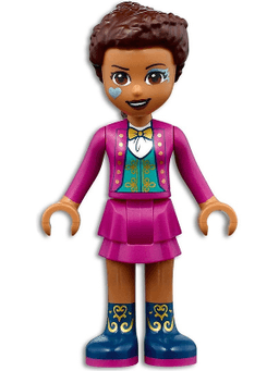 Friends Andrea - Magenta Jacket and Skirt, Dark Blue Boots
