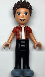 Friends River - Sand Blue Shoes, Black Jeans, Red Checkered Shirt with White Undershirt