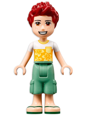 Friends Daniel - White Flower T-Shirt, Sand Green Cropped Trousers