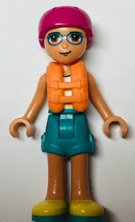 Friends Sebastian - White Tank Top, Dark Turquoise Shorts, Yellow Shoes, Magenta Helmet, Orange Life Jacket
