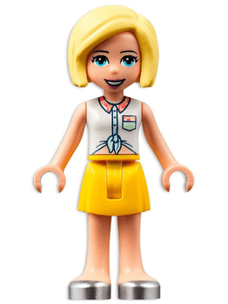 Friends Roxy - White Collared Shirt, Yellow Skirt, Silver Shoes