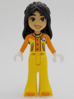 Friends Liann - Orange and Yellow Ski Suit / Jacket, Trousers Bell-Bottoms, Orange Shoes