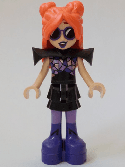 Friends Ley-La (Paisley Persona) - Black Shoulder Pads, Dark Purple Boots, Platform Soles
