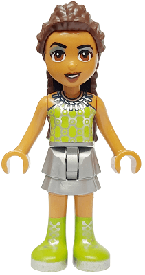 Friends Andrea (Adult) - Flat Silver Skirt, Lime Halter Top and Boots