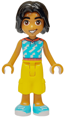 Friends Nabil - Medium Azure Top, Yellow Cropped Trousers