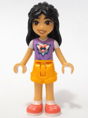 Friends Liann - Medium Lavender Top, Bright Light Orange Shorts, Coral Shoes