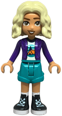 Friends Nova - Dark Purple Hoodie, White Shirt with Tent, Dark Turquoise Shorts, Black Boots