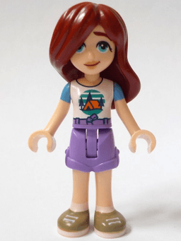 Friends Paisley - White T-Shirt with Tent, Medium Lavender Shorts, Dark Tan Shoes
