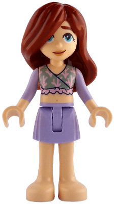 Friends Paisley - Sand Green Top, Lavender Skirt, Bare Feet