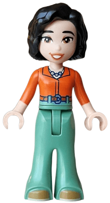 Friends Michelle - Reddish Orange Shirt, Sand Green Trousers Bell-Bottoms, Medium Nougat Shoes