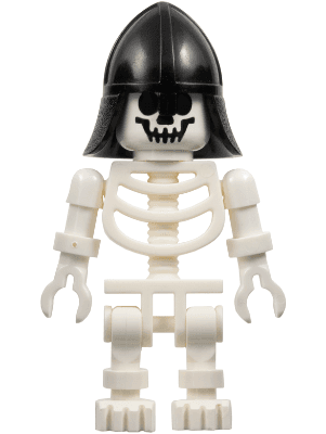 LEGO Skeleton with Standard Skull Black Neck Protector Helmet (gen009) Castle Minifigure