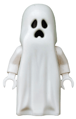 Ghost with Pointed Top Shroud with 1 x 2 Plate and 1 x 2 Brick as Legs