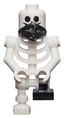LEGO Skeleton with Standard Skull Scarf Bent Arms and Short Black Leg (gen094) minifigure