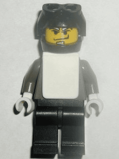 Snowboarder, Dark Gray Shirt, Black Legs, Black Helmet, White Vest