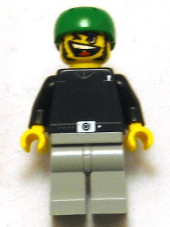 LEGO Skateboarder Black Shirt without Back Stud (gg010) Sports Minifigure