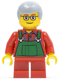 LEGO Overalls Farmer Green Glasses (Boy) (hol033) City Minifigure