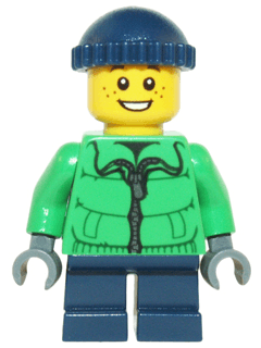 LEGO Winter Jacket Zipper Dark Blue Knit Cap Freckles (hol065) minifigure