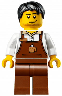 LEGO Christmas Train Ride Barista (hol098) City Minifigure