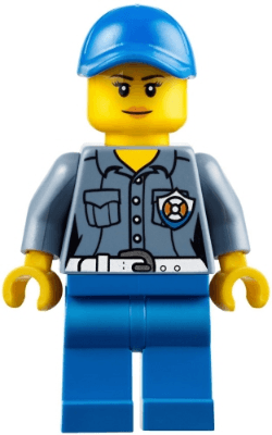 LEGO Coast Guard City ATV Driver Female Blue Cap with Hole (hol107) City Minifigure