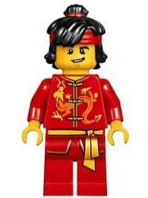 LEGO Dragon Dance Performer Top Knot and Headband Lopsided Grin (hol133) City Minifigure