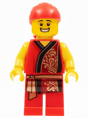 LEGO Lion Dance Musician Smile Red Robe with Gold Dragon (hol179) City Minifigure
