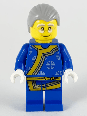 LEGO Shadow Puppeteer Light Bluish Gray Hair Glasses Blue Changshan with Yellow Hem and Sash Silver (hol195) City Minifigure