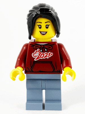 LEGO Woman Dark Red '2021' Shirt (hol229) City Minifigure