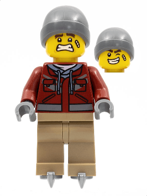 LEGO Man Dark Bluish Gray Beanie Ice Skates (hol281) City Minifigure