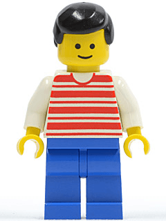 LEGO Horizontal Lines Red (hor001) Town / City Minifigure