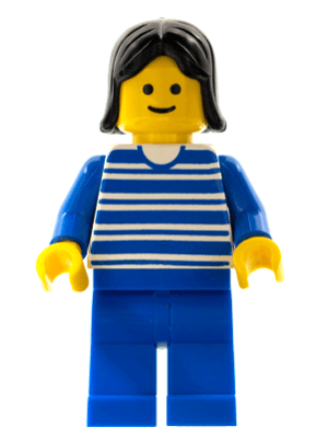 LEGO Horizontal Lines Blue (hor002) Town / City Minifigure