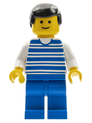 LEGO Horizontal Lines Blue (hor004) Town / City Minifigure
