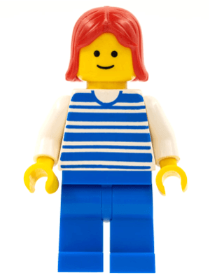 LEGO Horizontal Lines Blue (hor010) Town / City Minifigure