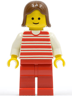 LEGO Horizontal Lines Red (hor021) Town / City Minifigure