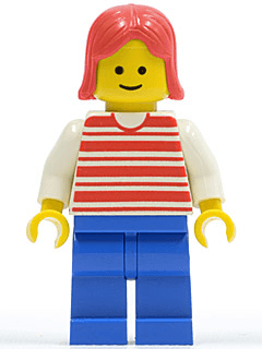 LEGO Horizontal Lines Red (hor027) Town / City Minifigure