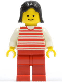 LEGO Horizontal Lines Red (hor029) Town / City Minifigure