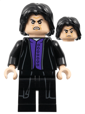 Professor Severus Snape - Dark Purple Shirt, Black Robes, Printed Legs, No Shirt Tail