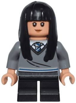Cho Chang - Dark Bluish Gray Ravenclaw Sweater with Crest, Black Short Legs, Hard Plastic Hair