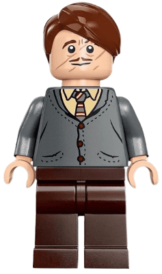 Professor Remus Lupin - Dark Bluish Gray Cardigan, Tan Shirt
