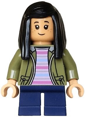 Cho Chang - Olive Green Jacket, Dark Blue Short Legs