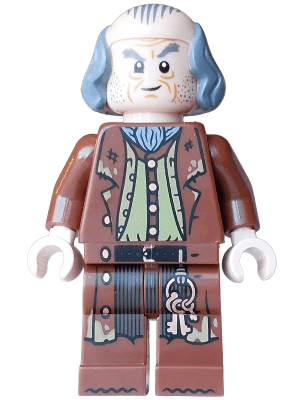 Argus Filch - Bald on Top, Reddish Brown Coat, Dark Tan Vest, Olive Green Shirt