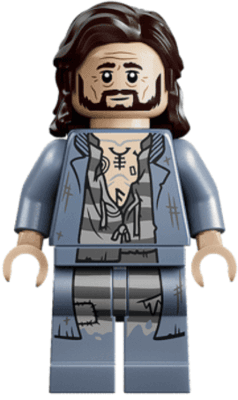 Sirius Black - Dark Brown Hair, Sand Blue Jacket over Tattered Striped Shirt, Printed Legs