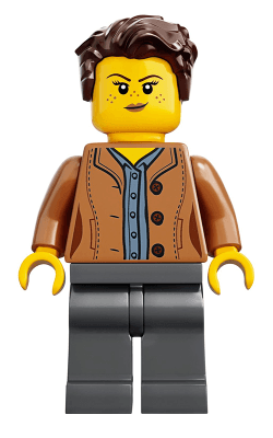 LEGO Mom Freckles Dark Brown Hair Swept Left Tousled (idea053) Twilight Minifigure