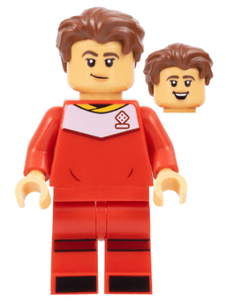 Soccer Player, Female, Red Uniform, Medium Tan Skin, Reddish Brown Wavy Hair