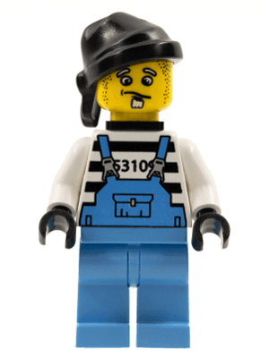 LEGO Xtreme Stunts Brickster Henchman with Medium Blue Overalls #1 with Neck Bracket (ixs006a) LEGO Minifigure