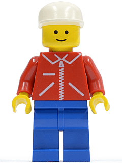 Jacket Red with Zipper - Red Arms - Blue Legs, White Cap
