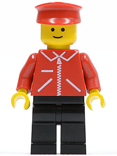 Jacket Red with Zipper - Red Arms - Black Legs, Red Hat
